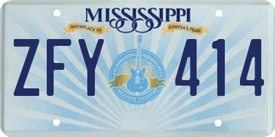 MS license plate ZFY414
