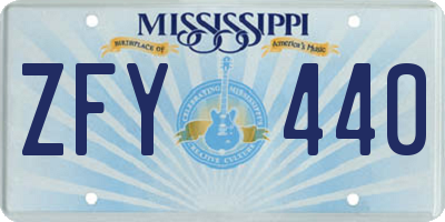 MS license plate ZFY440