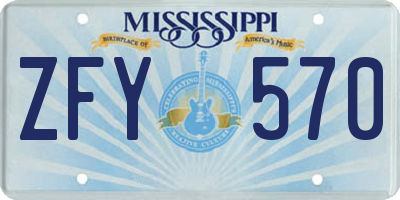 MS license plate ZFY570