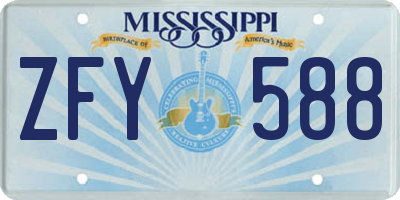 MS license plate ZFY588