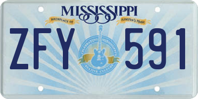 MS license plate ZFY591