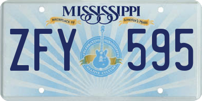 MS license plate ZFY595