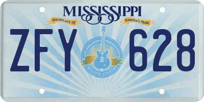 MS license plate ZFY628