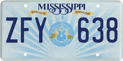 MS license plate ZFY638