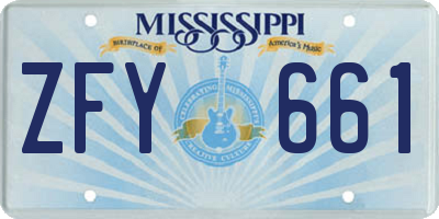 MS license plate ZFY661