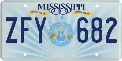 MS license plate ZFY682