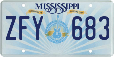 MS license plate ZFY683