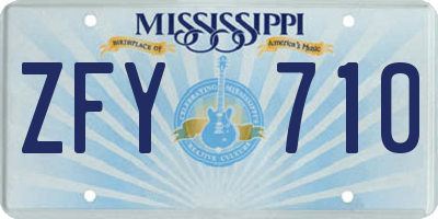 MS license plate ZFY710