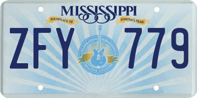 MS license plate ZFY779