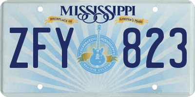 MS license plate ZFY823