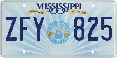 MS license plate ZFY825