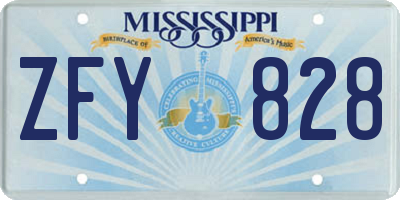 MS license plate ZFY828