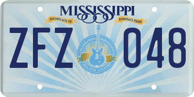 MS license plate ZFZ048