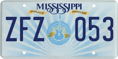 MS license plate ZFZ053
