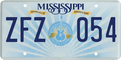 MS license plate ZFZ054