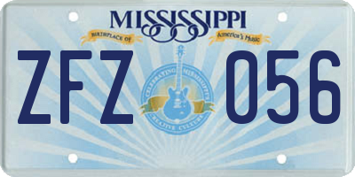 MS license plate ZFZ056