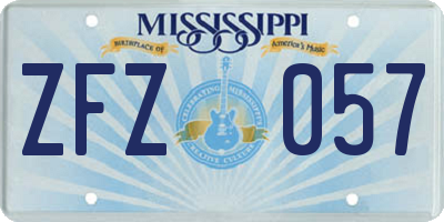 MS license plate ZFZ057