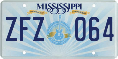 MS license plate ZFZ064