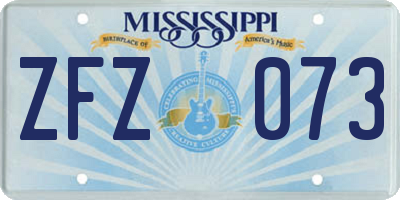 MS license plate ZFZ073