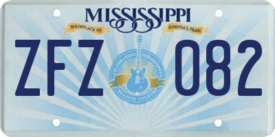 MS license plate ZFZ082