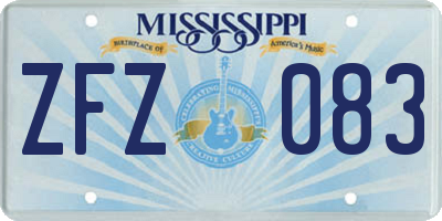 MS license plate ZFZ083