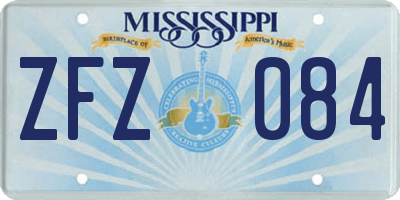 MS license plate ZFZ084