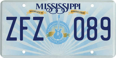 MS license plate ZFZ089