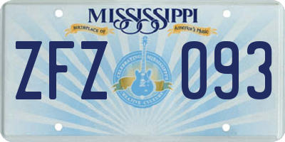 MS license plate ZFZ093