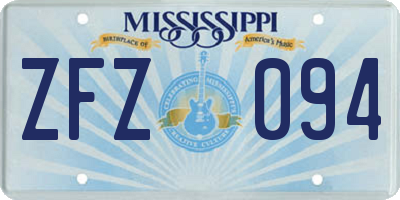MS license plate ZFZ094