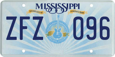 MS license plate ZFZ096