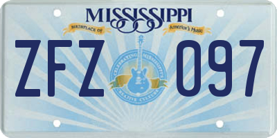 MS license plate ZFZ097