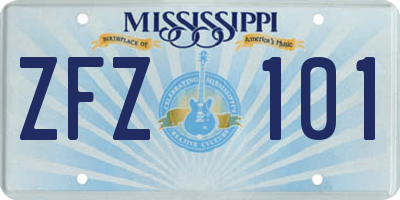 MS license plate ZFZ101