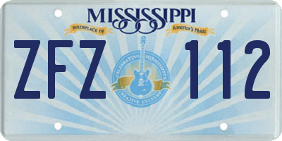 MS license plate ZFZ112