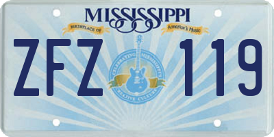 MS license plate ZFZ119