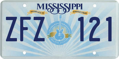 MS license plate ZFZ121
