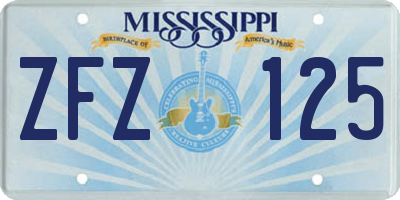 MS license plate ZFZ125