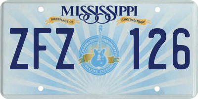 MS license plate ZFZ126