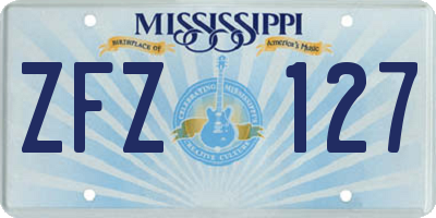 MS license plate ZFZ127