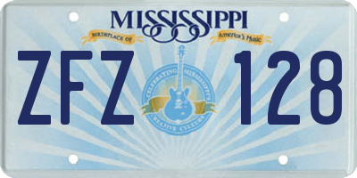 MS license plate ZFZ128