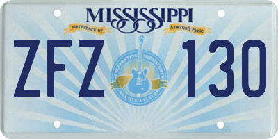 MS license plate ZFZ130