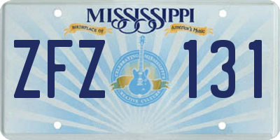 MS license plate ZFZ131