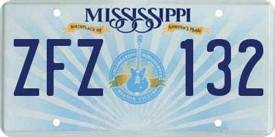 MS license plate ZFZ132
