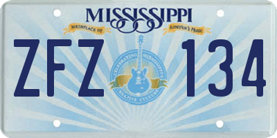 MS license plate ZFZ134