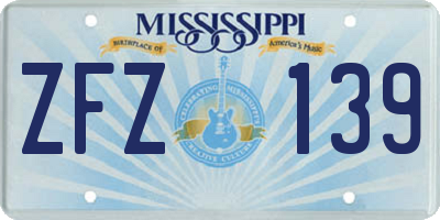 MS license plate ZFZ139