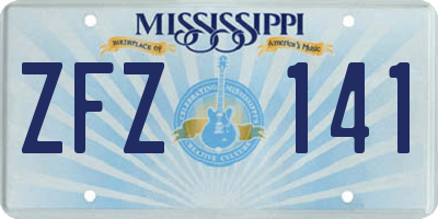 MS license plate ZFZ141