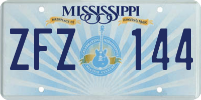 MS license plate ZFZ144