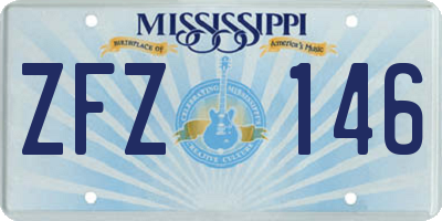 MS license plate ZFZ146