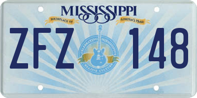 MS license plate ZFZ148