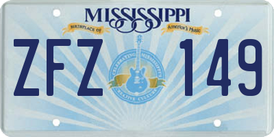 MS license plate ZFZ149