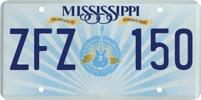 MS license plate ZFZ150